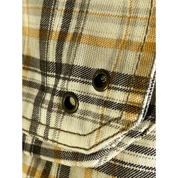 Abercrombie & Fitch Shorts Men's 30 Brown & Yellow Plaid Bermuda Drawstring Logo - Picture 7 of 9